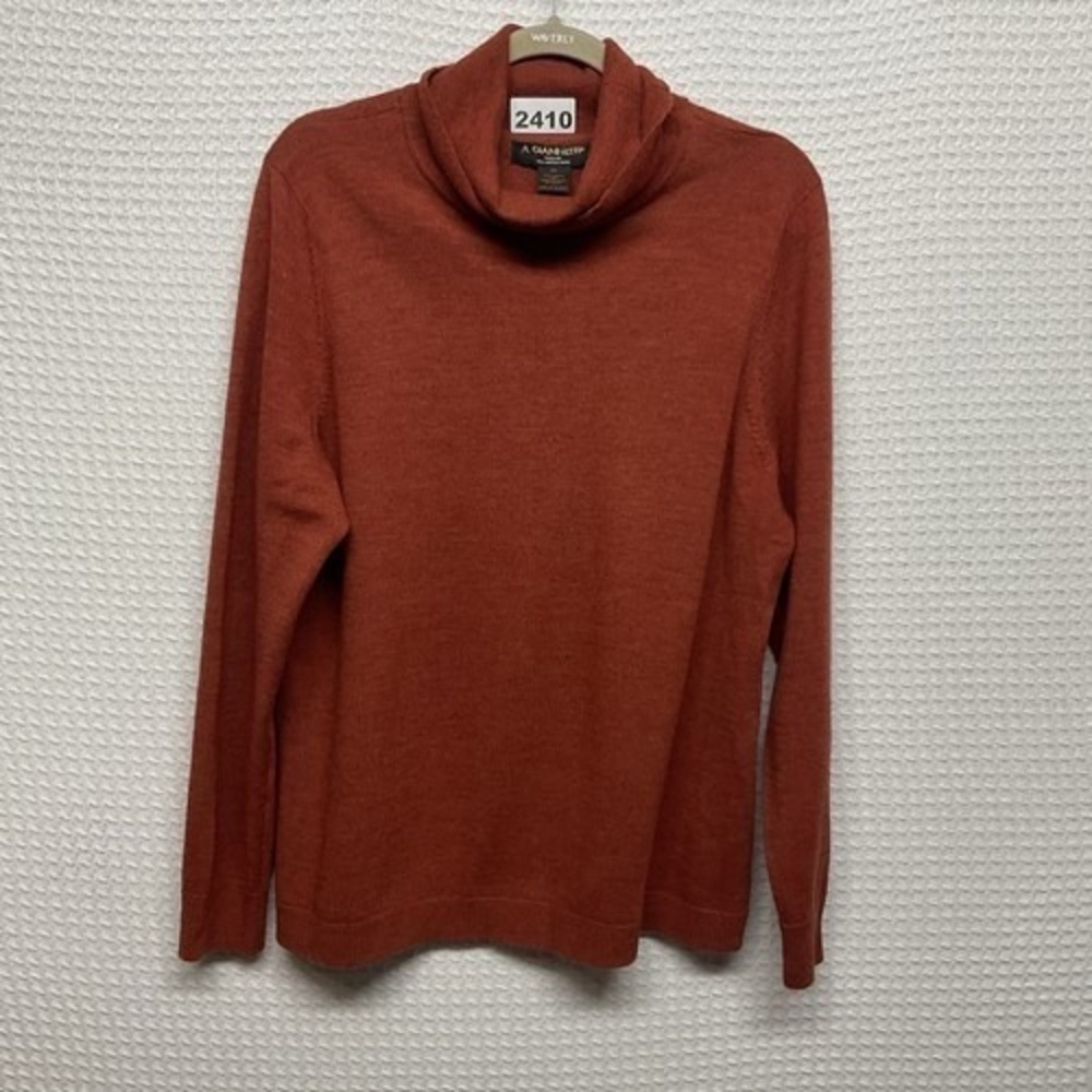 A. Giannetti Orange Knit‎ Turtleneck Sweater Women 2X China 100% Merino Wool